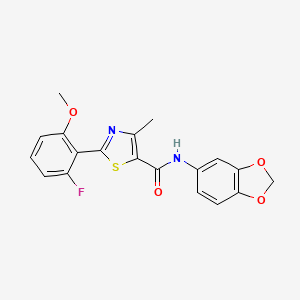 N-(1,3-benzodioxol-5-yl)-2-(2-fluoro-6-methoxyphenyl)-4-methyl-1,3-thiazole-5-carboxamide