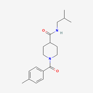 molecular formula C18H26N2O2 B14958477 1-[(4-methylphenyl)carbonyl]-N-(2-methylpropyl)piperidine-4-carboxamide 