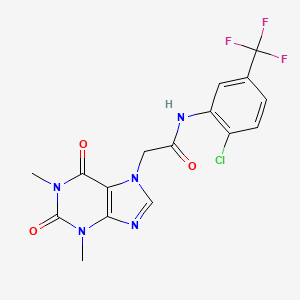 N-[2-chloro-5-(trifluoromethyl)phenyl]-2-(1,3-dimethyl-2,6-dioxo-1,2,3,6-tetrahydro-7H-purin-7-yl)acetamide