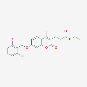 molecular formula C22H20ClFO5 B14958510 ethyl 3-{7-[(2-chloro-6-fluorobenzyl)oxy]-4-methyl-2-oxo-2H-chromen-3-yl}propanoate 