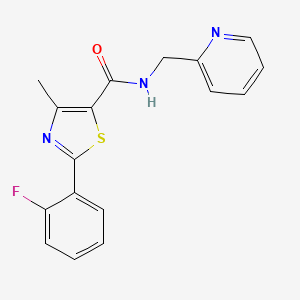 molecular formula C17H14FN3OS B14958562 2-(2-fluorophenyl)-4-methyl-N-(pyridin-2-ylmethyl)-1,3-thiazole-5-carboxamide 