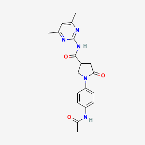 1-[4-(acetylamino)phenyl]-N-(4,6-dimethylpyrimidin-2-yl)-5-oxopyrrolidine-3-carboxamide