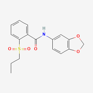 molecular formula C17H17NO5S B14958618 N-(1,3-benzodioxol-5-yl)-2-(propylsulfonyl)benzamide 