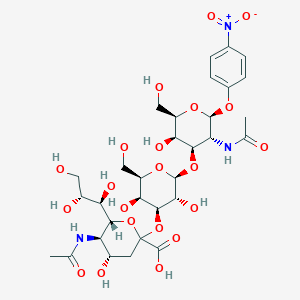 (4S,5R,6R)-5-Acetamido-2-[(2R,3R,4S,5S,6R)-2-[(2R,3R,4R,5R,6S)-5-acetamido-3-hydroxy-2-(hydroxymethyl)-6-(4-nitrophenoxy)oxan-4-yl]oxy-3,5-dihydroxy-6-(hydroxymethyl)oxan-4-yl]oxy-4-hydroxy-6-[(1R,2R)-1,2,3-trihydroxypropyl]oxane-2-carboxylic acid