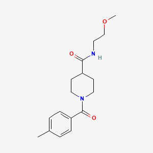 N-(2-methoxyethyl)-1-(4-methylbenzoyl)piperidine-4-carboxamide