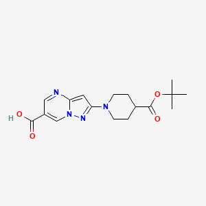 molecular formula C17H22N4O4 B1495872 2-(4-(tert-Butoxycarbonyl)piperidin-1-yl)pyrazolo[1,5-a]pyrimidine-6-carboxylic acid 