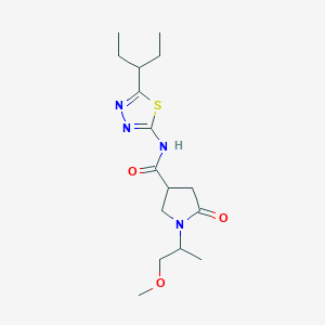 molecular formula C16H26N4O3S B14958729 1-(1-methoxypropan-2-yl)-5-oxo-N-[5-(pentan-3-yl)-1,3,4-thiadiazol-2-yl]pyrrolidine-3-carboxamide 