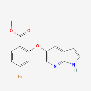 molecular formula C15H11BrN2O3 B1495874 methyl 2-(1H-pyrrolo[2,3-b]pyridin-5-yloxy)-4-bromobenzoate 