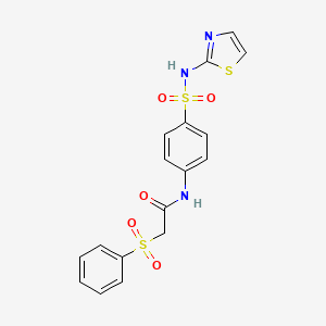 2-(phenylsulfonyl)-N-[4-(1,3-thiazol-2-ylsulfamoyl)phenyl]acetamide