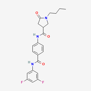 1-butyl-N-{4-[(3,5-difluorophenyl)carbamoyl]phenyl}-5-oxopyrrolidine-3-carboxamide