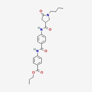 Propyl 4-{[(4-{[(1-butyl-5-oxopyrrolidin-3-yl)carbonyl]amino}phenyl)carbonyl]amino}benzoate