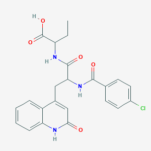 molecular formula C23H22ClN3O5 B14958831 2-({N-[(4-chlorophenyl)carbonyl]-3-(2-hydroxyquinolin-4-yl)alanyl}amino)butanoic acid 