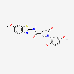 molecular formula C21H21N3O5S B14958843 1-(2,5-dimethoxyphenyl)-N-(6-methoxy-1,3-benzothiazol-2-yl)-5-oxopyrrolidine-3-carboxamide 