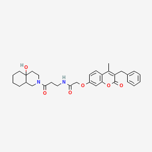 2-[(3-benzyl-4-methyl-2-oxo-2H-chromen-7-yl)oxy]-N-[3-(4a-hydroxyoctahydroisoquinolin-2(1H)-yl)-3-oxopropyl]acetamide