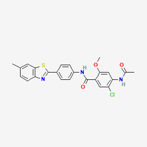 4-(acetylamino)-5-chloro-2-methoxy-N-[4-(6-methyl-1,3-benzothiazol-2-yl)phenyl]benzamide