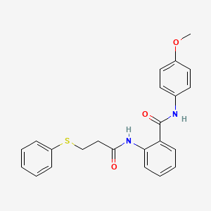 molecular formula C23H22N2O3S B14958915 N-(4-methoxyphenyl)-2-{[3-(phenylsulfanyl)propanoyl]amino}benzamide 