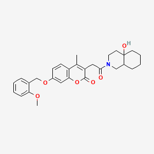 molecular formula C29H33NO6 B14958933 3-[2-(4a-hydroxyoctahydroisoquinolin-2(1H)-yl)-2-oxoethyl]-7-[(2-methoxybenzyl)oxy]-4-methyl-2H-chromen-2-one 