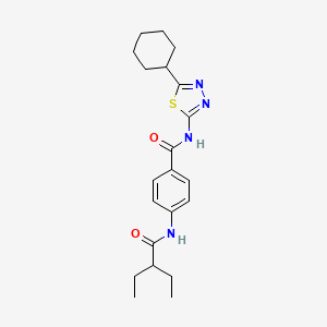 N-(5-cyclohexyl-1,3,4-thiadiazol-2-yl)-4-[(2-ethylbutanoyl)amino]benzamide