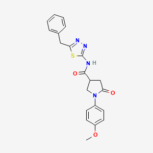 molecular formula C21H20N4O3S B14958970 N-(5-benzyl-1,3,4-thiadiazol-2-yl)-1-(4-methoxyphenyl)-5-oxopyrrolidine-3-carboxamide 