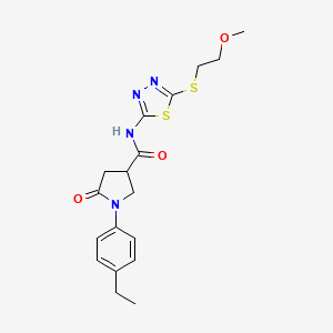 1-(4-ethylphenyl)-N-{5-[(2-methoxyethyl)sulfanyl]-1,3,4-thiadiazol-2-yl}-5-oxopyrrolidine-3-carboxamide