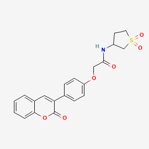 molecular formula C21H19NO6S B14959007 N-(1,1-dioxidotetrahydrothiophen-3-yl)-2-[4-(2-oxo-2H-chromen-3-yl)phenoxy]acetamide 