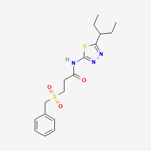 3-(benzylsulfonyl)-N-[5-(pentan-3-yl)-1,3,4-thiadiazol-2-yl]propanamide