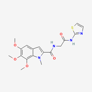 5,6,7-trimethoxy-1-methyl-N-[2-oxo-2-(1,3-thiazol-2-ylamino)ethyl]-1H-indole-2-carboxamide