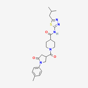 molecular formula C24H31N5O3S B14959039 1-{[1-(4-methylphenyl)-5-oxopyrrolidin-3-yl]carbonyl}-N-[5-(2-methylpropyl)-1,3,4-thiadiazol-2-yl]piperidine-4-carboxamide 