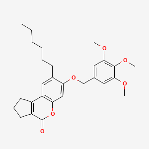 8-hexyl-7-[(3,4,5-trimethoxybenzyl)oxy]-2,3-dihydrocyclopenta[c]chromen-4(1H)-one