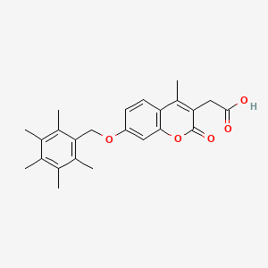 molecular formula C24H26O5 B14959064 {4-methyl-2-oxo-7-[(pentamethylbenzyl)oxy]-2H-chromen-3-yl}acetic acid 