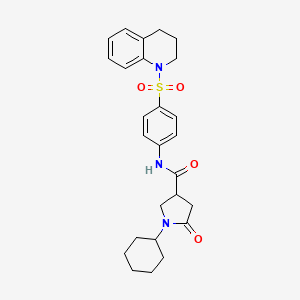 1-cyclohexyl-N-[4-(3,4-dihydroquinolin-1(2H)-ylsulfonyl)phenyl]-5-oxopyrrolidine-3-carboxamide