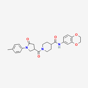 molecular formula C26H29N3O5 B14959088 N-(2,3-dihydro-1,4-benzodioxin-6-yl)-1-[1-(4-methylphenyl)-5-oxopyrrolidine-3-carbonyl]piperidine-4-carboxamide 