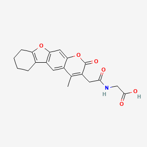 molecular formula C20H19NO6 B14959099 N-[(4-methyl-2-oxo-6,7,8,9-tetrahydro-2H-[1]benzofuro[3,2-g]chromen-3-yl)acetyl]glycine 