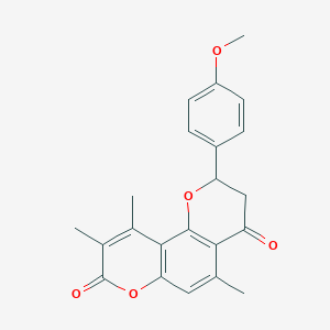 2-(4-methoxyphenyl)-5,9,10-trimethyl-2,3-dihydro-4H,8H-pyrano[2,3-f]chromene-4,8-dione