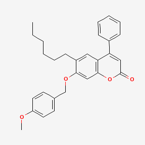 molecular formula C29H30O4 B14959111 6-hexyl-7-[(4-methoxybenzyl)oxy]-4-phenyl-2H-chromen-2-one 