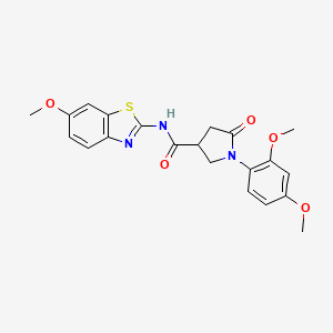 molecular formula C21H21N3O5S B14959118 1-(2,4-dimethoxyphenyl)-N-(6-methoxy-1,3-benzothiazol-2-yl)-5-oxopyrrolidine-3-carboxamide 