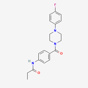 molecular formula C20H22FN3O2 B14959127 N-{4-[4-(4-Fluorophenyl)piperazine-1-carbonyl]phenyl}propanamide 