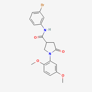 molecular formula C19H19BrN2O4 B14959130 N-(3-bromophenyl)-1-(2,5-dimethoxyphenyl)-5-oxopyrrolidine-3-carboxamide 