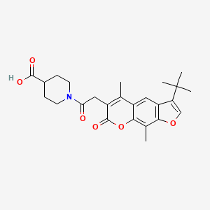 molecular formula C25H29NO6 B14959133 1-[(3-tert-butyl-5,9-dimethyl-7-oxo-7H-furo[3,2-g]chromen-6-yl)acetyl]piperidine-4-carboxylic acid 