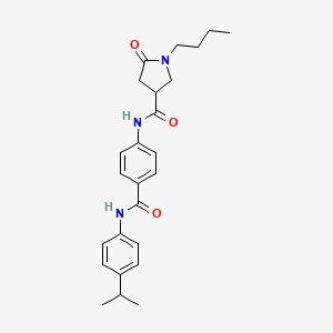 1-butyl-5-oxo-N-(4-{[4-(propan-2-yl)phenyl]carbamoyl}phenyl)pyrrolidine-3-carboxamide