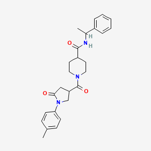 1-{[1-(4-methylphenyl)-5-oxopyrrolidin-3-yl]carbonyl}-N-(1-phenylethyl)piperidine-4-carboxamide