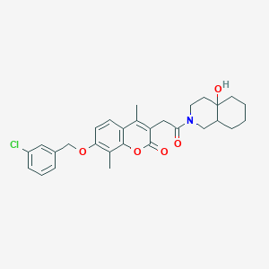 7-[(3-chlorobenzyl)oxy]-3-[2-(4a-hydroxyoctahydroisoquinolin-2(1H)-yl)-2-oxoethyl]-4,8-dimethyl-2H-chromen-2-one