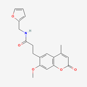 molecular formula C19H19NO5 B14959228 N-(furan-2-ylmethyl)-3-(7-methoxy-4-methyl-2-oxo-2H-chromen-6-yl)propanamide 