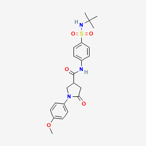 molecular formula C22H27N3O5S B14959238 N-[4-(tert-butylsulfamoyl)phenyl]-1-(4-methoxyphenyl)-5-oxopyrrolidine-3-carboxamide 