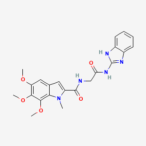 N-[2-(1,3-dihydro-2H-benzimidazol-2-ylideneamino)-2-oxoethyl]-5,6,7-trimethoxy-1-methyl-1H-indole-2-carboxamide