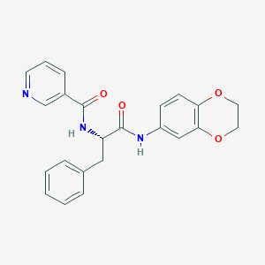 molecular formula C23H21N3O4 B14959266 N-(2,3-dihydro-1,4-benzodioxin-6-yl)-Nalpha-(pyridin-3-ylcarbonyl)-L-phenylalaninamide 