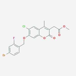 molecular formula C20H15BrClFO5 B14959274 methyl {7-[(4-bromo-2-fluorobenzyl)oxy]-6-chloro-4-methyl-2-oxo-2H-chromen-3-yl}acetate 