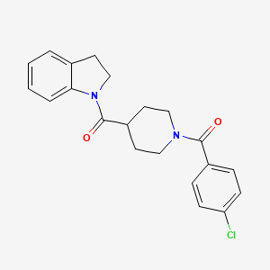 molecular formula C21H21ClN2O2 B14959280 1-[1-(4-chlorobenzoyl)piperidine-4-carbonyl]-2,3-dihydro-1H-indole 