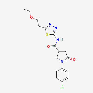 molecular formula C17H19ClN4O3S B14959287 1-(4-chlorophenyl)-N-[5-(2-ethoxyethyl)-1,3,4-thiadiazol-2-yl]-5-oxopyrrolidine-3-carboxamide 