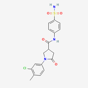 molecular formula C18H18ClN3O4S B14959294 1-(3-chloro-4-methylphenyl)-5-oxo-N-(4-sulfamoylphenyl)pyrrolidine-3-carboxamide 